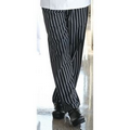 Chalkstripe Baggy Chef Pants with 2" Elastic Waist and Zipper